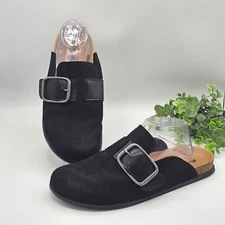 Makalu California Emmaline Mules Women's 10M Clogs Buckle Accent Black Slides