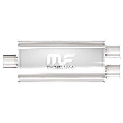 MagnaFlow 12198 Muffler 3/" Inlet//Dual 2.50/" Outlet Stainless Steel Natural Ea