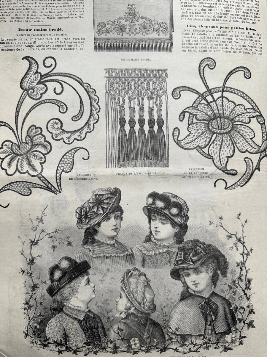 ORIGINAL Antique French MODE ILLUSTREE Sep 18 1881 Clothing Sewing Pattern Mag