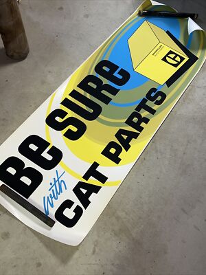 NOS Vintage Huge CAT 2 x6  Poster Banner Sign - Be Sure With Quality Parts Minty
