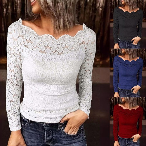 Sexy Slim Fit Women Long Sleeve Party Tops Ladies Casual Solid T-Shirt Blouse US