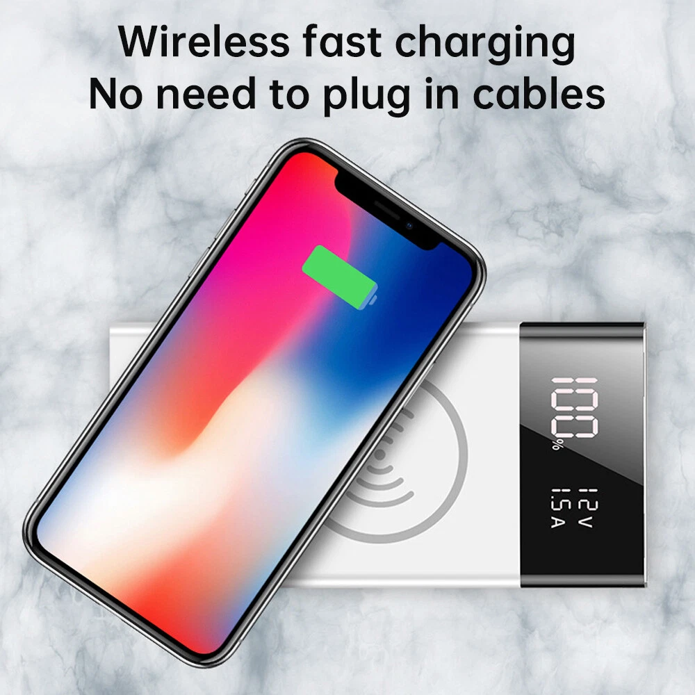 Power Bank Case 6*18650 Battery Charger Box DIY Shell Kit 15W Wireless Charging