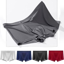 Mens Ice-Silk Seamless Boxer Briefs Shorts Underwear Thin-Trunks Underpants New
