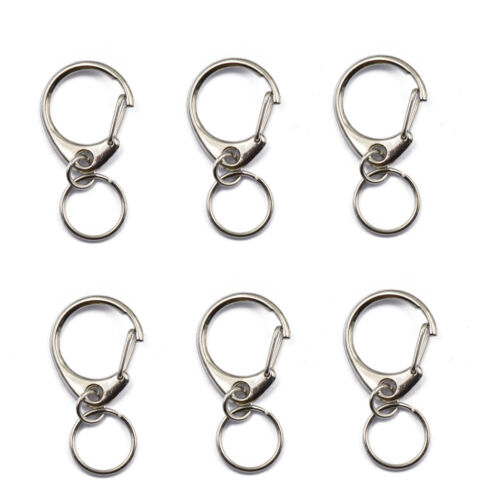 6PCS LOBSTER   CLASPS CLIPS SNAP HOOKS CHAIN KEY RING FINDINGS SILVER - Afbeelding 1 van 6
