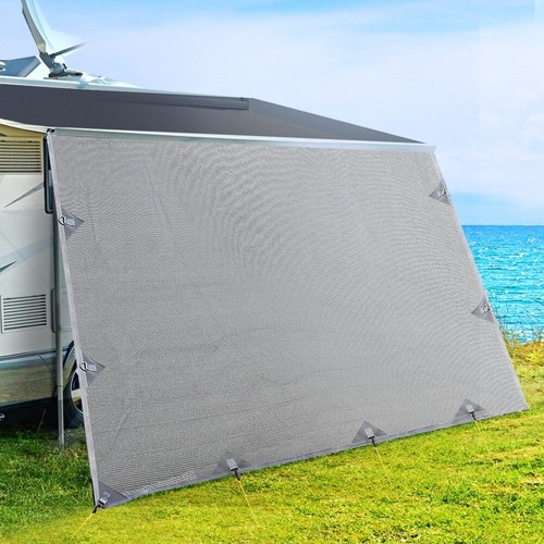 Caravan Privacy Screen Roll Out Awning 4.6 x 1.95m End Wall Side Sun Shade Cover - Picture 7 of 7