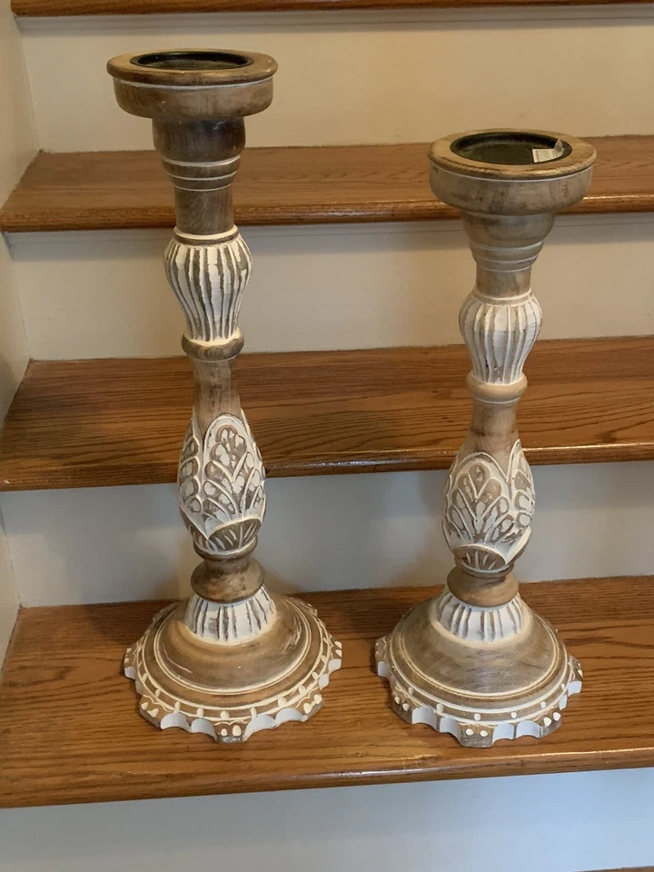 Boho Granja Decoración Manto Estante Piso Hogar PIER 1 Importaciones Candelabro 💗#5 Foto 2 de 4