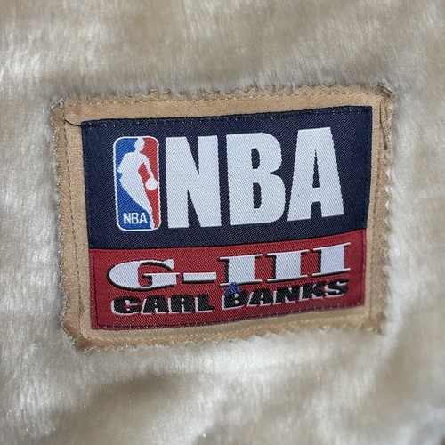 Vintage Sacramento Kings Suede Jacket Men XLarge Brown NBA GIII Faux Fur Hooded - Picture 8 of 16