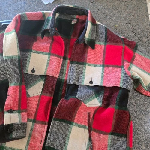 Johnson Woolen Mills Jac-Shirt Canadian Plaid Wool Jacket Mens 3XL Made in USA image 10