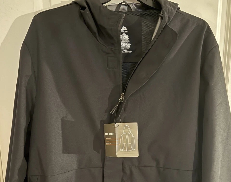 Ozark Trails Rain Jacket Black Size 2 XL Water Resistant- Vented Back + Pockets - Image 2 of 4