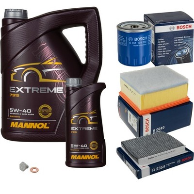 BOSCH Inspektionspaket 6 L MANNOL Extreme 5W-40 für Citroën Xsara Picasso 2.0