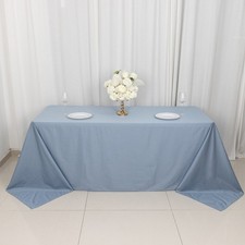 90" x 132"DUSTY BLUE Scuba Polyester Rectangular TABLECLOTH Party Events