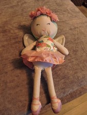 Go Goldbug Floral Sparkle Fairy Doll Chime Rattle Crinkle Wings Activity Lovey