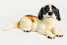 Vintage Goebel St Bernard Puppy Dog 5 3/4" Porcelain Figurine W Germany