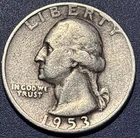 1953D Silver Washington Quarter 25c