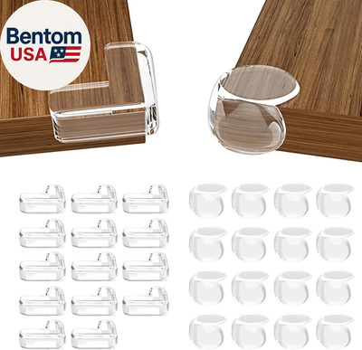 30 Pack Clear Baby Corner Protectors, L-Shaped & Spherical Furniture Edge Guards