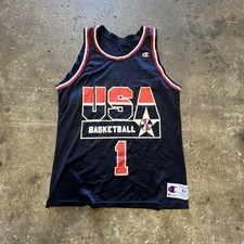 Vintage 1996 Tim Hardaway #1 USA Basketball Olympics Jersey Size 44 Champion