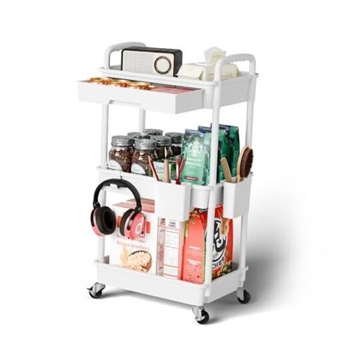 3 Tier Rolling Cart Organizer,Laundry Room Bathroom Organizers and Storage