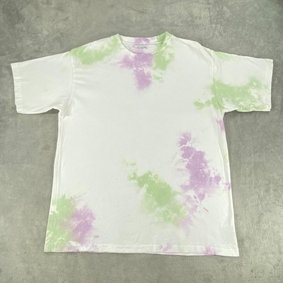 John Elliott T Shirt Mens XL Purple Green Cotton Tie Dye Bloom University Casual
