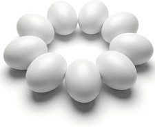 Wooden Fake Eggs for Nesting Boxes, 9 PCS White Easter Eggs for Craft Pretend Pl