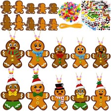 80UncleKimby 32 Sets Christmas Gingerbread Man Craft Kits for Kids - DIY Felt...
