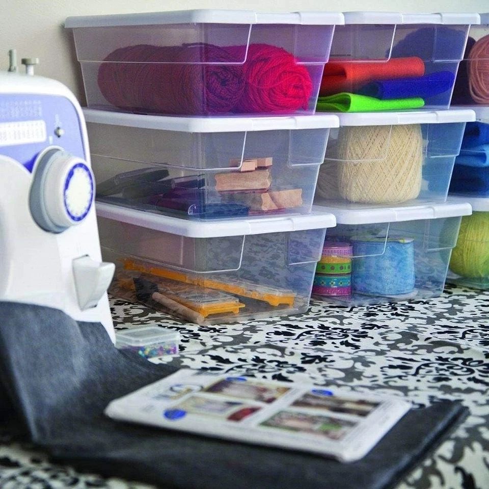 STERILITE 6 Qt Storage Box, Stackable Bin with Lid, Plastic Container Boxes - Image 2 of 4