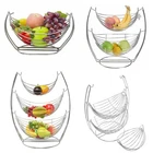 Chrome Fruit Basket Vegetable Swinging Bowl 1/2/3 Tier Rack Storage Stand Holder