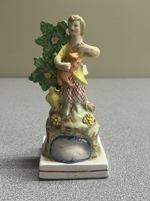 Antique Staffordshire Figure Group by John Walton (chip On Back - See Back)