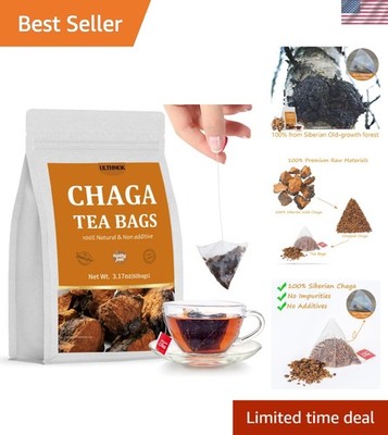 Soothe Your Soul with 60  Caffeine-Free Chaga Tea Bags, Naturally Pure