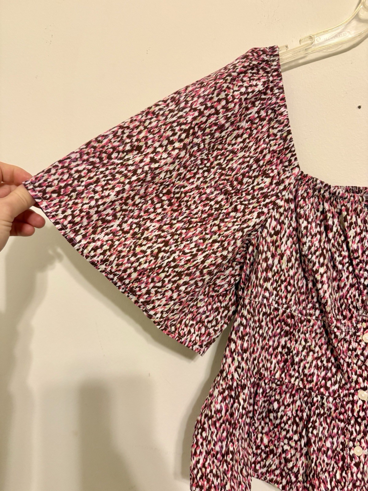 Universal Thread Pink Brown Printed Square Neck P… - image 3