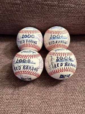 SCRANTON WB RED BARONS 2000 s Lot Of 4 Autographed Baseballs Team Jimmy Rollins
