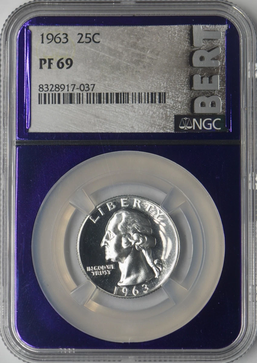 Proof PR 69 Graded 1963 Washington Quarters (1932-1998) for sale