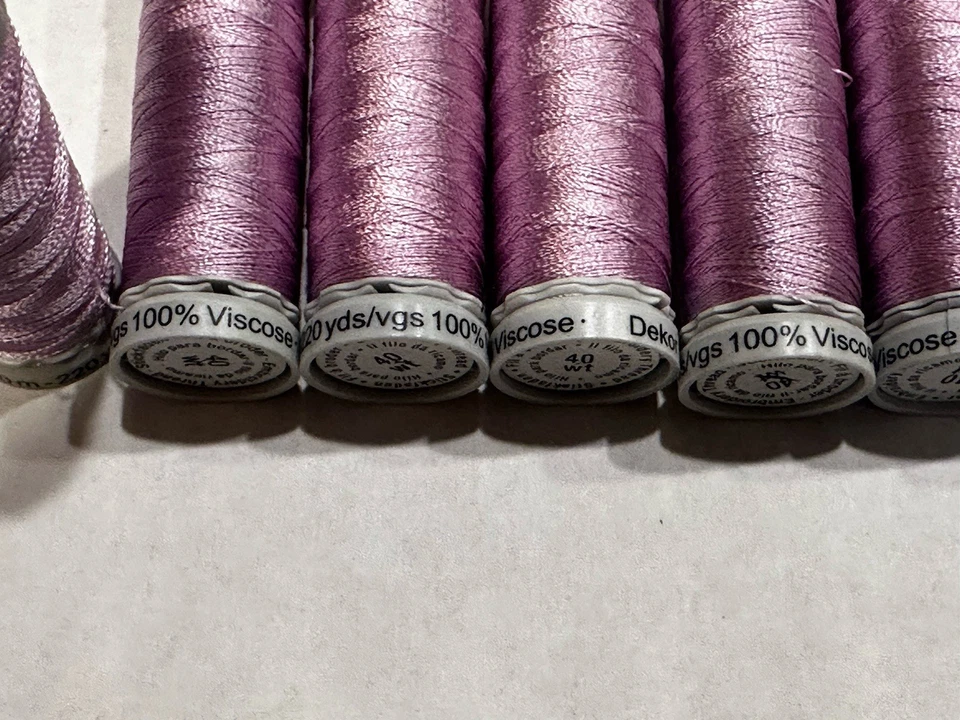Gutermann 5260 Light Purple - 7 Spools 220 yards 100% Viscose - Image 3 of 3