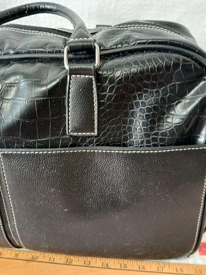 Bolso de Lona BMW Charity Pro-Am-Negro Imitación Cuero/Croc Viaje Gimnasio Golf Fin de Semana Foto 3 de 4