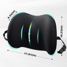 Lumbar Support Pillow for Car, Memory Foam Car Seat Back Support Pillow for D...