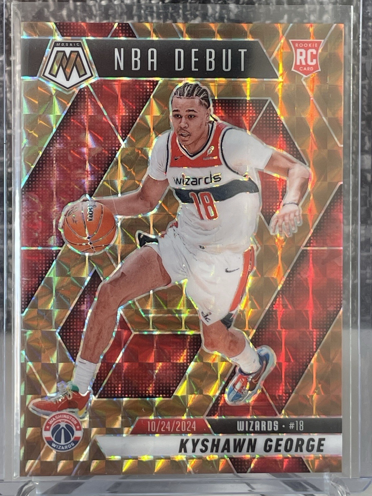 2024-25 Mosaic Kyshawn George Rookie NBA Debut  Bronze Prizm /75 #256