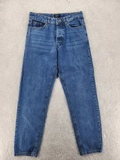 boohoo MAN jean's size 30 button fly men's jeans whiskered logo