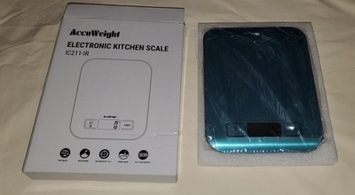 AccuWeight IC211 Digital Kitchen Food Scale 5kg by 1g with Tare Turquoise