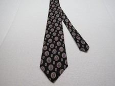 Polo Ralph Lauren Repp Tie Black Purple PZ Hand Made in USA 100 Silk 3.75"x 58"