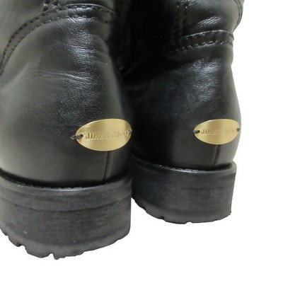 JIMMY CHOO BIKER Leather Engineer Boots, Size 35.5, Black Women