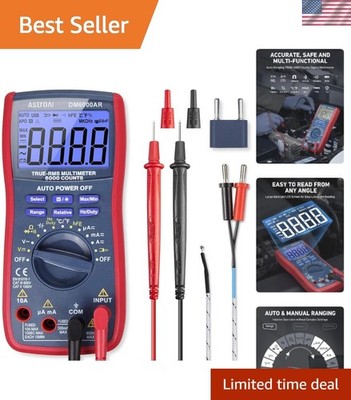 Professional TRMS 6000 Counts Digital Multimeter - Measures Voltage & Current
