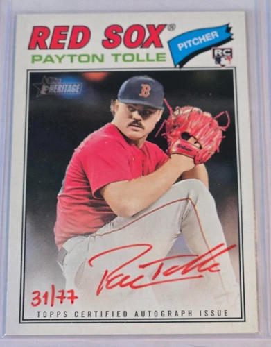Payton Tolle RC RED INK AUTO 31/77 2026 Topps Heritage - Red Sox