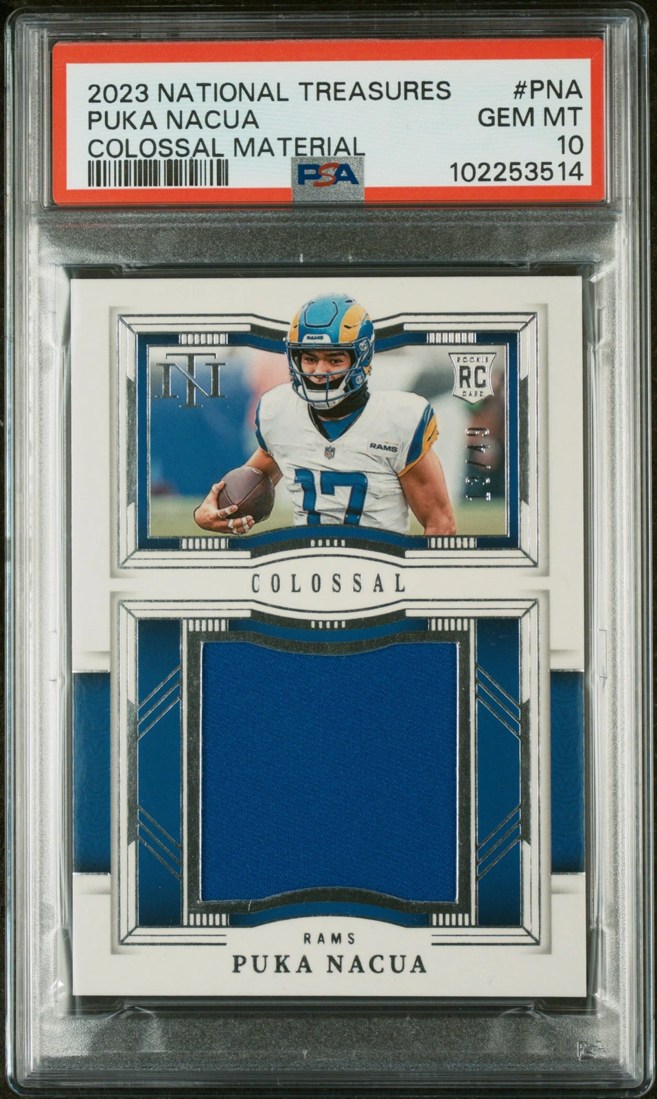 Puka Nacua Panini National Treasures Colossal Materials #PNA Base