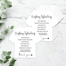 200 PCS T Shirt Washing Instruction Cards, Clothes Cleaning Care Instruction Ins