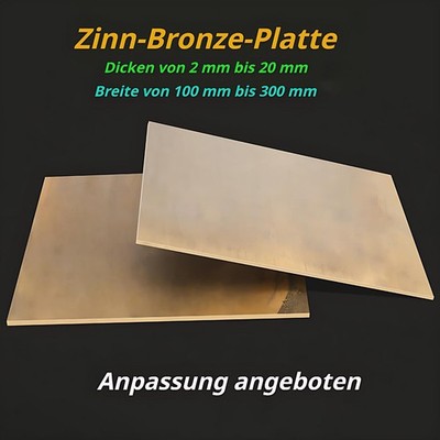 Tin Bronze Blech Platte Metallplatte 2mm bis 20mm Dicke 100mm bis 300mm Breite