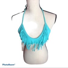 FRILLY BIKINI TOP TURQUOISE medium