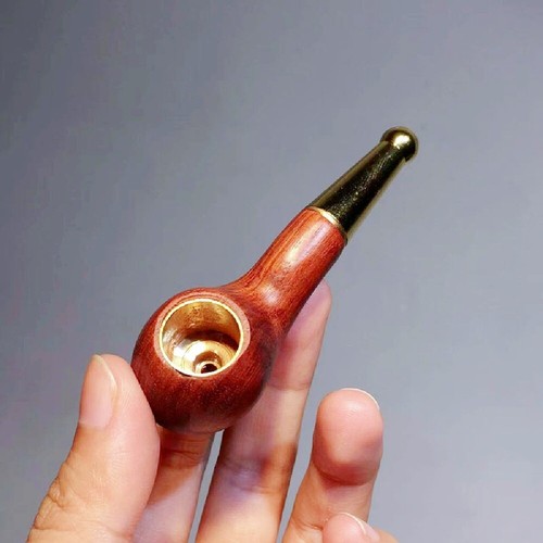 Handgefertigte rote Sandelholz Pfeife, tragbar, Zigarrenpfeifen Geschenk Sammlerstück - Bild 2 von 12