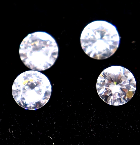 8.24 Ct Round Cut Natural White Sapphire Certified Loose Gemstone 4 Pcs - Picture 2 of 6
