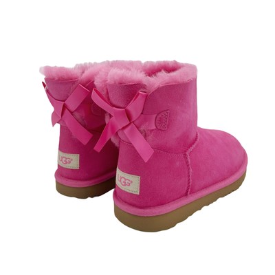 UGG KIDS MINI BAILEY BOW II PINK AZALEA SUEDE SHEEPSKIN GIRLS BOOTS YOUTH SIZE 4 190108901863 | eBay