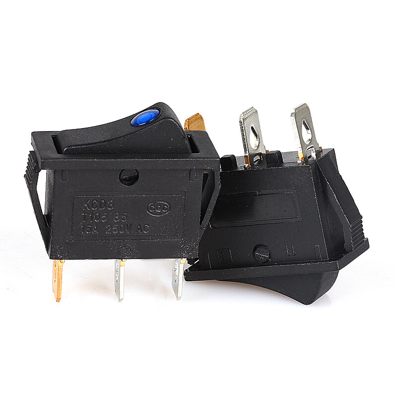 KCD3 Rectangular Rocker Switch 3 Pin 250V 16A ON/OFF Black/Red/Green ...