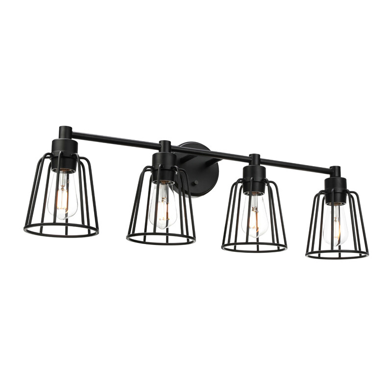 Bathroom Lights Vintage Cage Wall Light Fixtures Modern Black Vanity Lighting